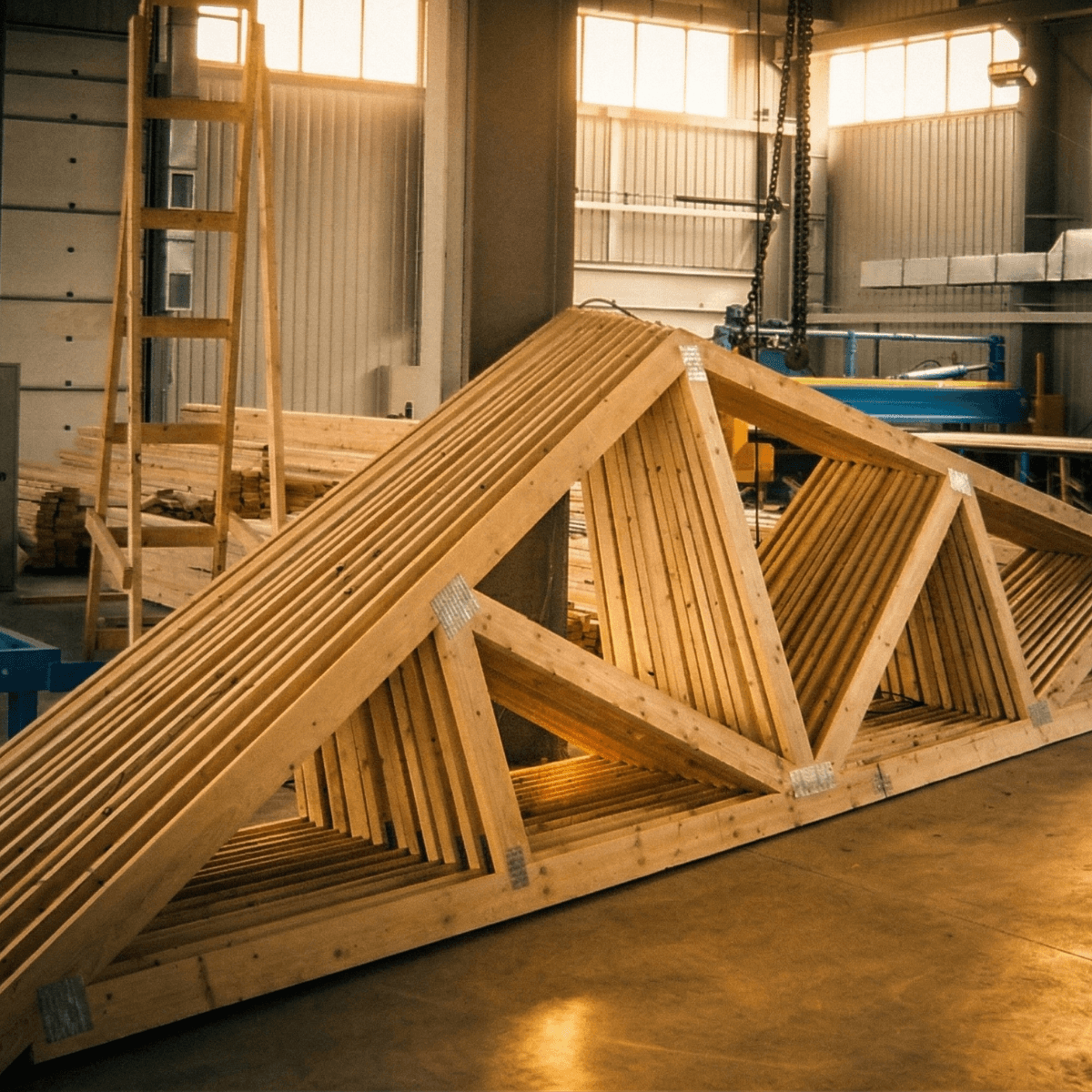 Дерев'яна ферма з металозубчатими пластинами на виробництві TimberX