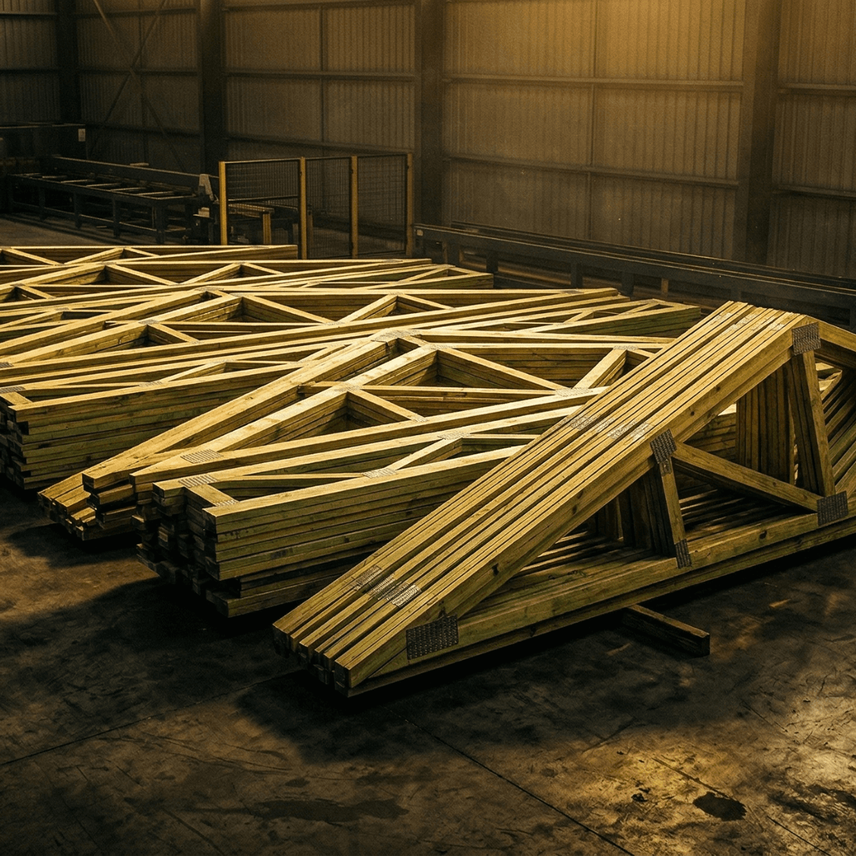 Складені дерев'яні ферми з металозубчатими пластинами на виробництві TimberX